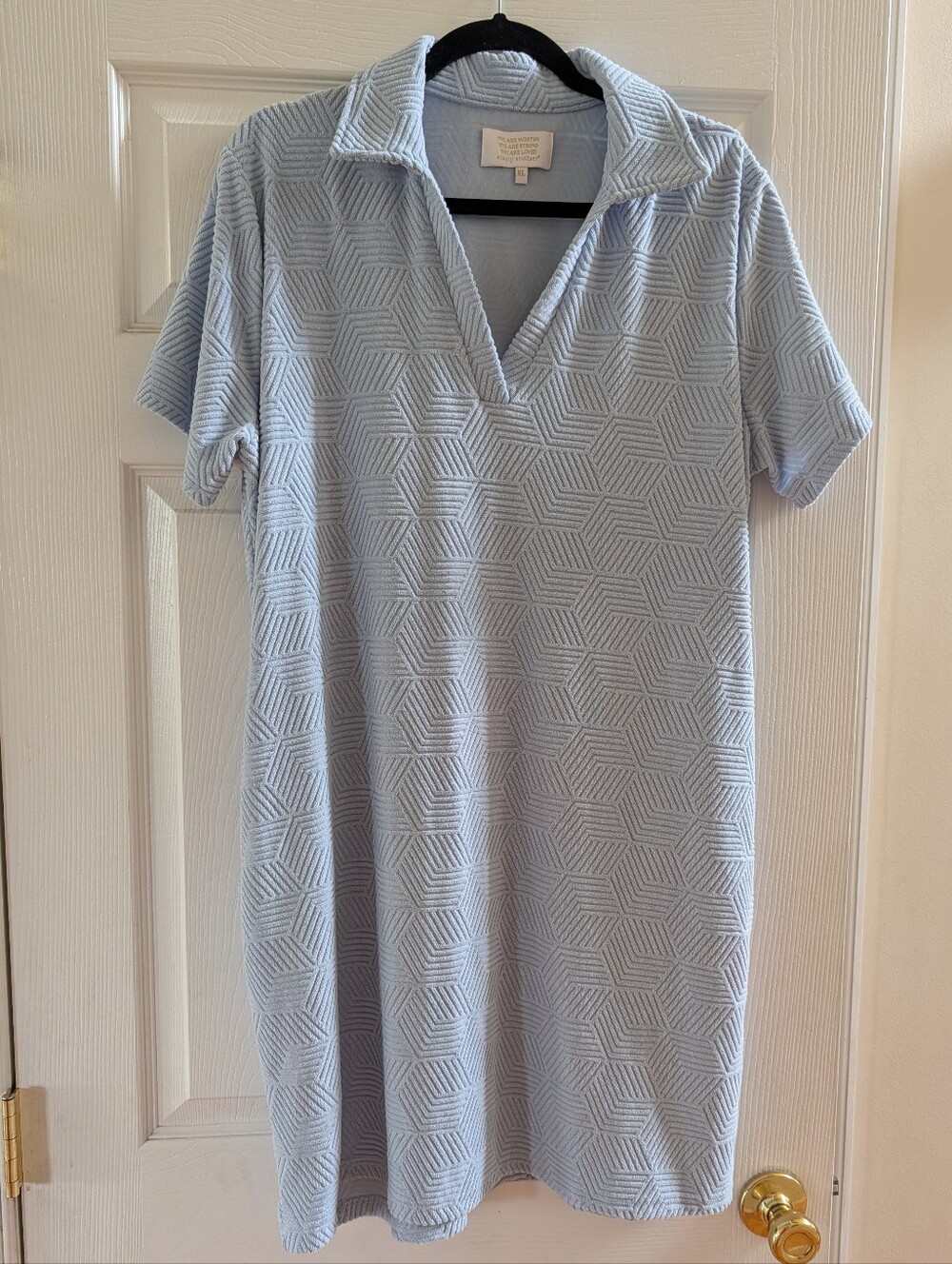 Simply Southern Light Blue Textured V-Neck Tunic